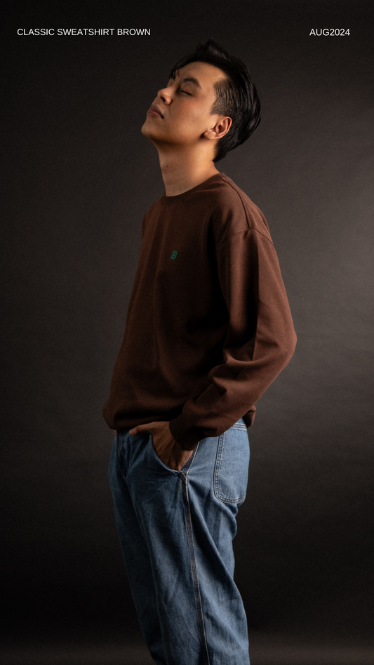 Classic Oversized Sweatshirt in Brown