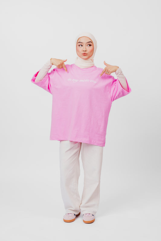 In My Mom Era Oversized Tshirt in Pink