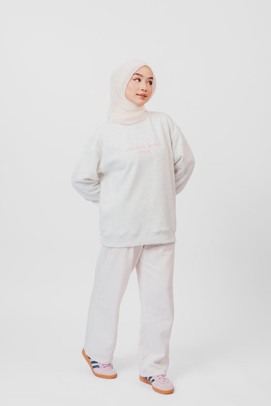 Team Mom #1 Sweatshirt in White Stone