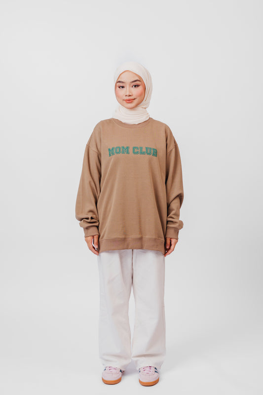 Besties Mom Club Sweatshirt in Brown