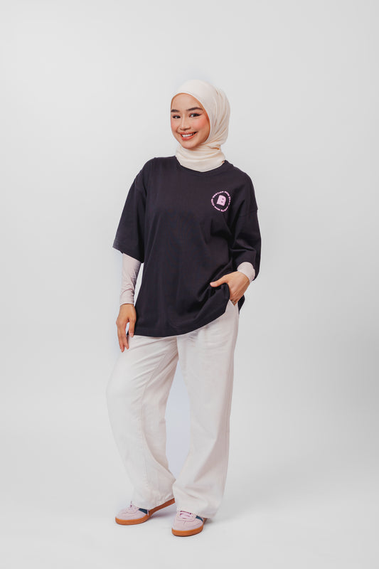 Besties Mom Club Oversized Tshirt in Black