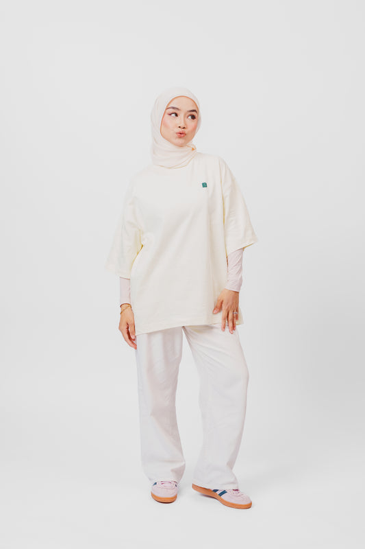 Cool Aunty Oversized Tshirt in Cream