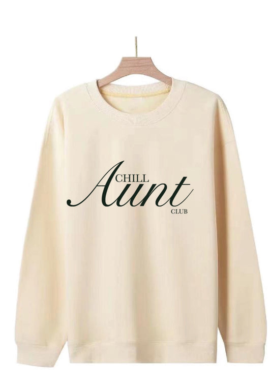 Chill Aunt Club Sweatshirt in Cream